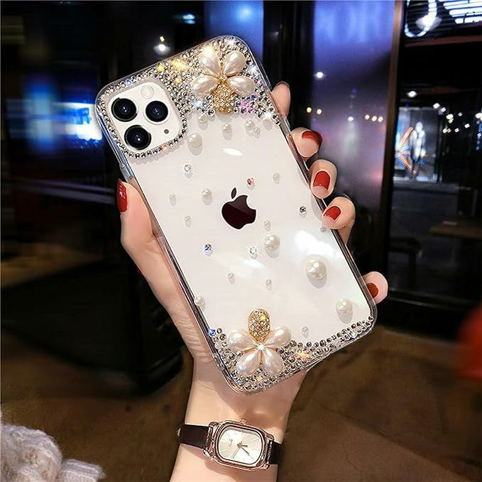 For Iphone Crystal Rhinestone Case Luxury Bling Glitter Cover Shiny Diamond Women Girls Kids Floristic Phone Case For Iphone 11 12 13 14 15