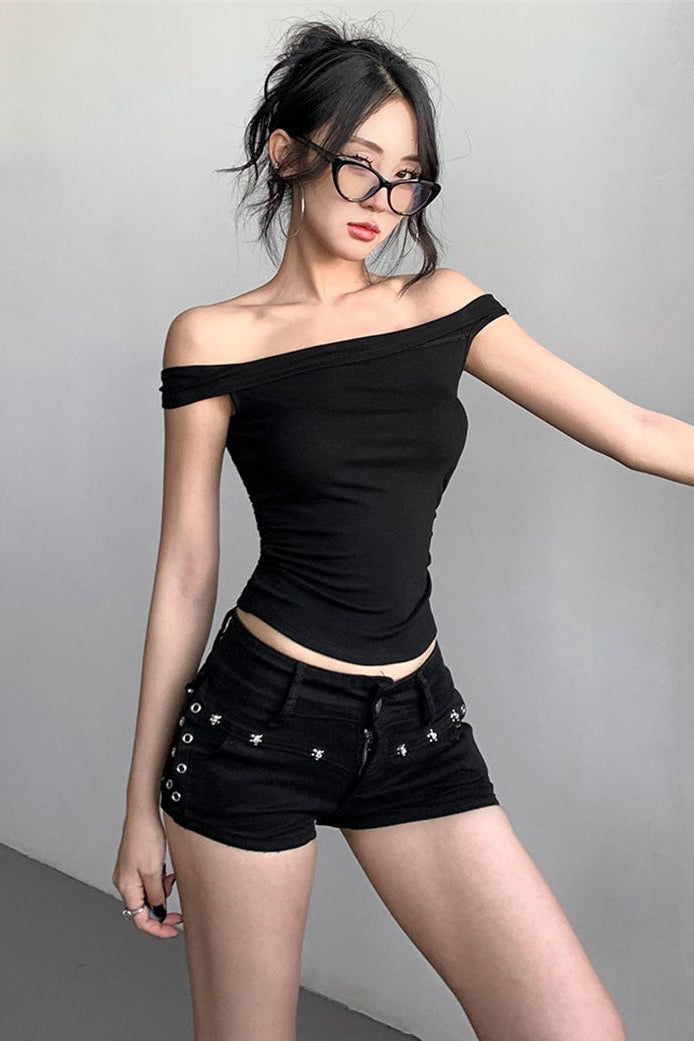 Sexy Women Strapless Tight Top Tee