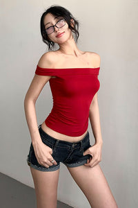 Sexy Women Strapless Tight Top Tee