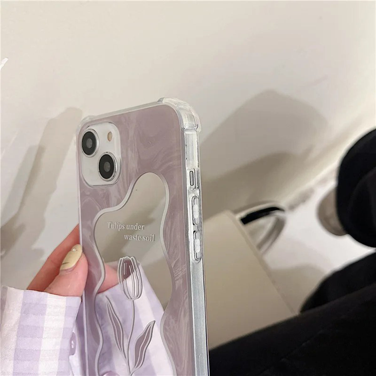 Cute Mirror Case Aesthetic Y2K Compatible with iPhone 11 12 13 14 15 Kawaii Flower Design Protective Shockproof Floral Case