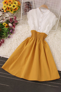 Fashion Women Sleeveless Pearl Buttons Ruffle Maxi Dress