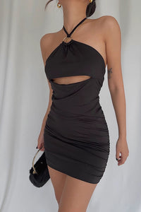 Halter Dress for Women's Sleeveless Bodycon Cocktail Sheath Dress