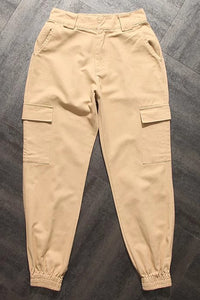 Women's Buckle Detail Pocket Side Cargo Pants