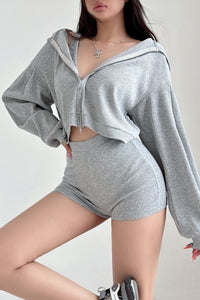 Fashion Women Underwear Hoodie Sweatshirt Coat Bralette Brassiere Bra Shorts Sportswear Set three-Piece