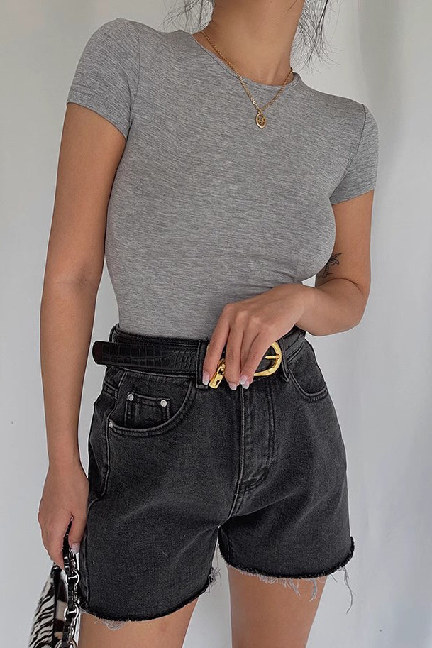 Zip Detail Pocket Side Women's Denim Shorts