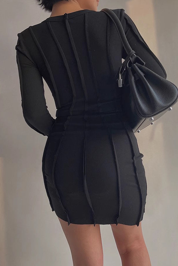 Women's Sexy Long Sleeve Ruched Bodycon Dress