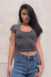 Women's Fitted Basic Cami Tee Crop Tops