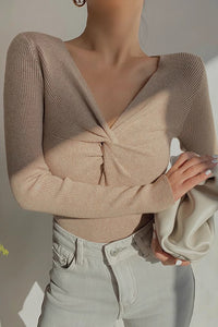 Women's CrissCross Front Lonng Sleeve Tops Shirt