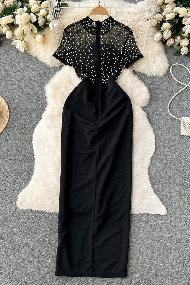 Sexy Women Short Sleeve Bodycon Maxi Dress