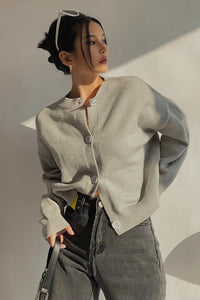 Women's Open Front Cardigan Sweaters Fashion Buttoned Front Outwear Coat