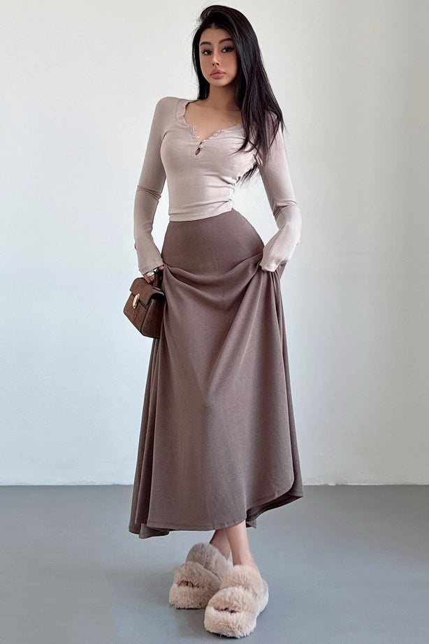 Retro Women Wool A-Line Skirt