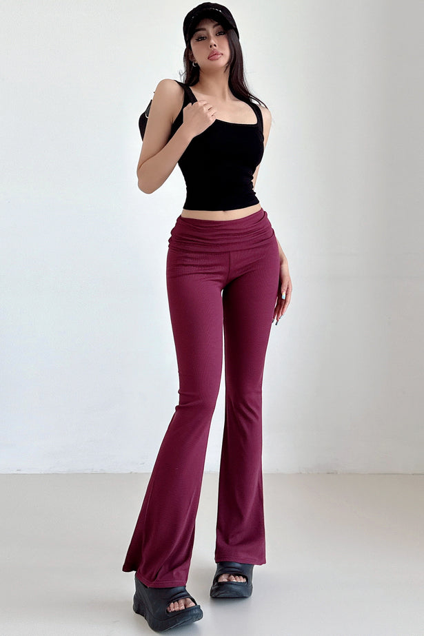 Casual Women Knit Bodycon Low Waist Pants Trousers