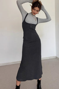 Women's Buckle Detail Halter Dress