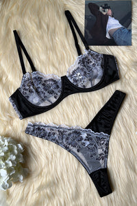 Sexy Women Lace Embroidery Underwear Lingerie Set