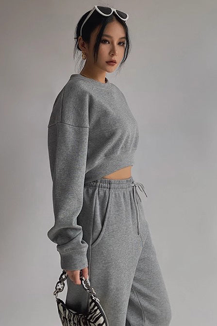 Solid Cut Out Sweater Knit Workout Outwear