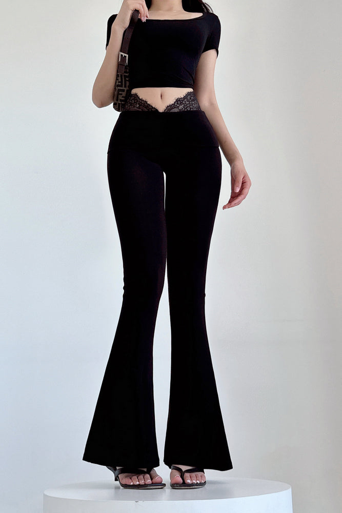 Sexy Women Lace V Waist Bodycon Pants Trousers