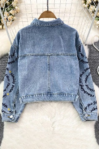 Fashion Women Long Sleeve Buttons Cardigan Jacket Denim Coat