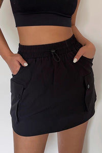 Women's  Drawstring Elastic Waist Shorts Skirt
