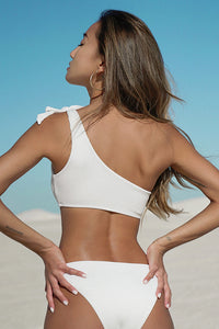Single Shoulder Strappy Bikini Set Swimsuit Swimwear