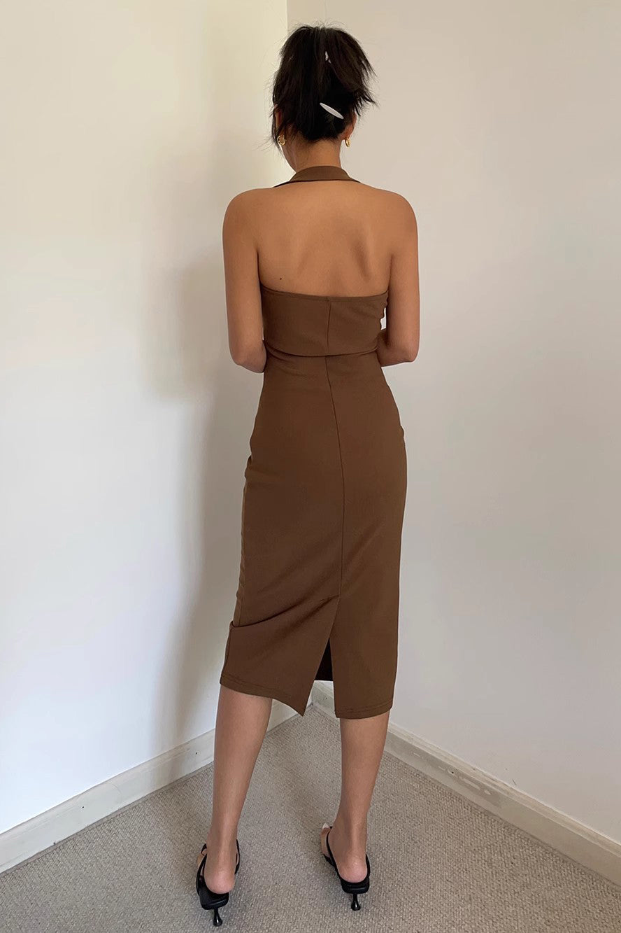 Women's Solid Elegant Cut Out Dress