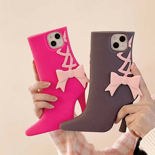 Cute Cartoon High-Heeled Shoes Phone Case Soft Gel Rubber Silicone 3D Cartoon Cover Cool Cases for iPhone 11 12 13 14 15