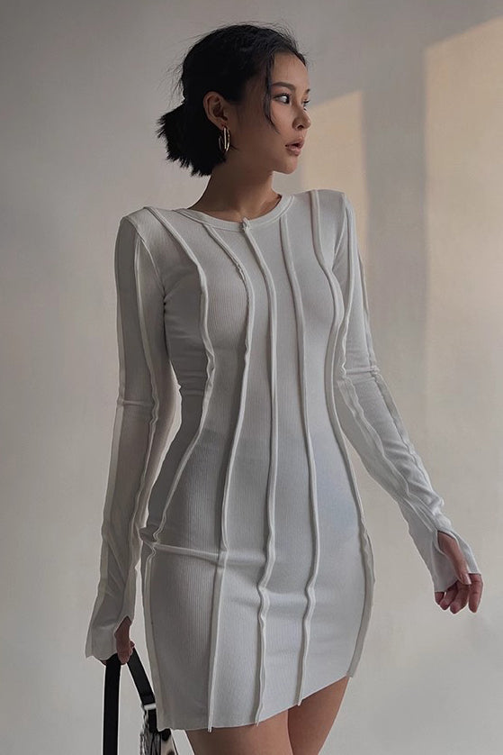 Women's Sexy Long Sleeve Ruched Bodycon Dress