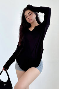 Casual Women V-Neck Long Sleeve Top