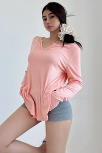 Casual Women V-Neck Long Sleeve Top