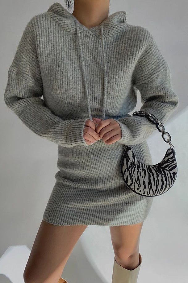 Women's Rib-knit Long Sleeve Fashion Outwear Dress
