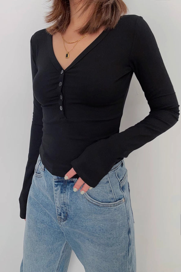 Women's Buttoned Front Fitted Tops Shirt