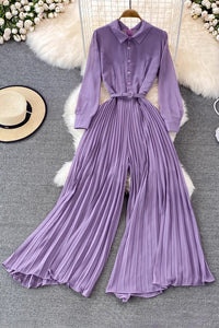 Fashion Women Long Sleeve Buttons Ruffle Romper Jumpsuit