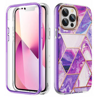 Full Body Stylish Bling Chrome Shockproof Protective Case With Built-In Screen Protector For Iphone 11 12 13 14