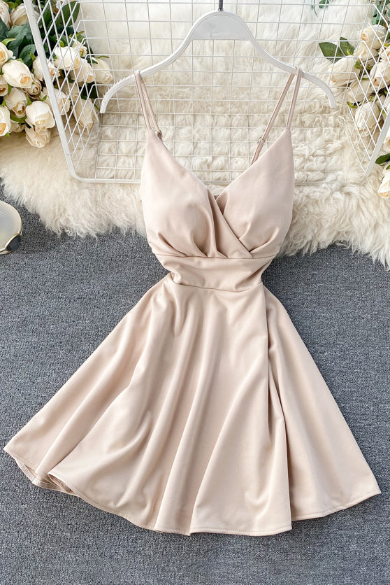 Sexy Women Strap V-Neck Backless A-Line Dress