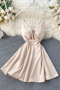 Sexy Women Strap V-Neck Backless A-Line Dress