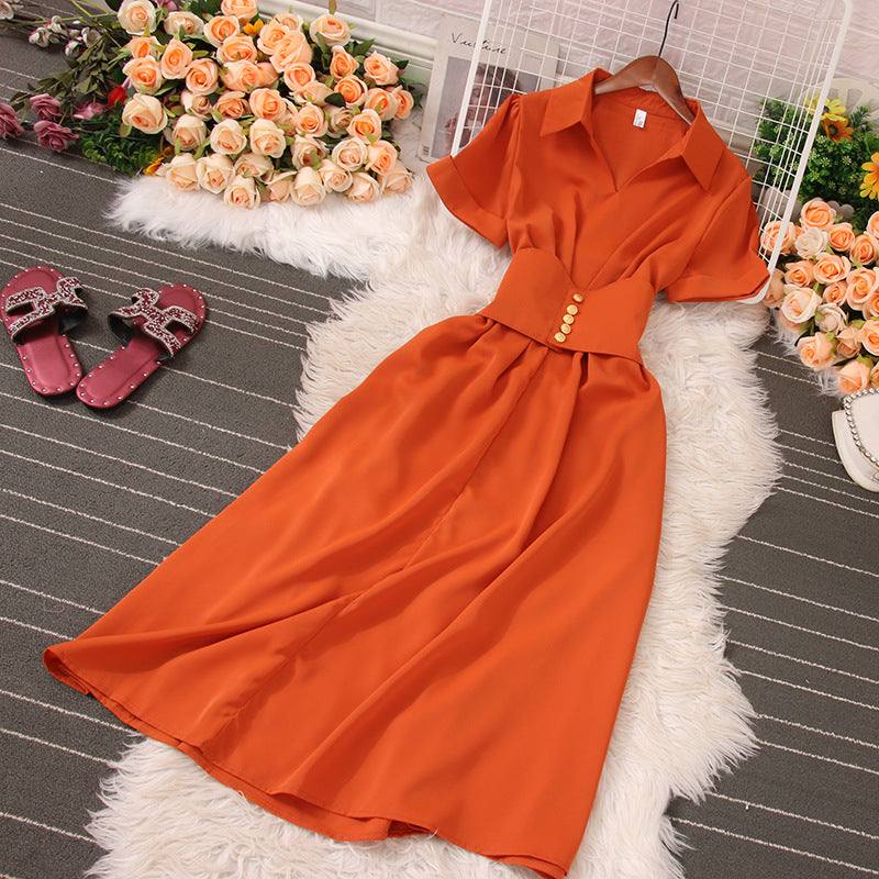 Fashion Women V-Neck Short Sleeve Maxi Dress