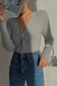 Women's CrissCross Front Lonng Sleeve Tops Shirt