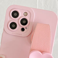 Cartoon Cute 3D Flower Holder Wristband Soft Case for iPhone 11 12 13 14 15 Shockproof Cover