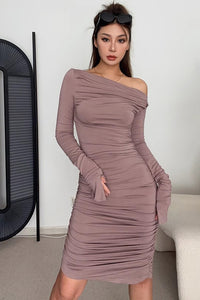 Women's Sexy Pleated Party Club Bodycon Dress