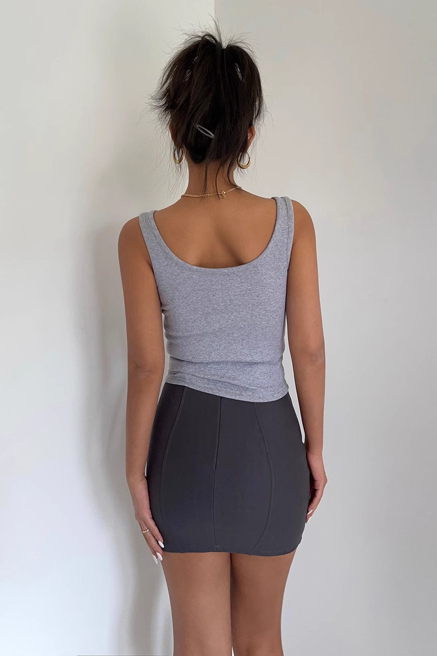 Zip Detail Nature Fitted Workout Cami Top