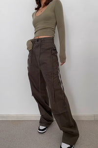 Women's Drawstring Waist Pocket Side Pants