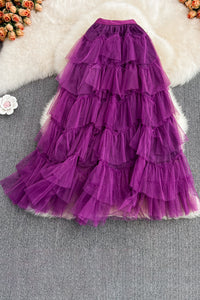 Fashion Women Gauze Irregular Skirt