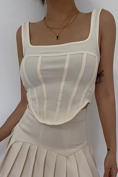 Women's Sleeveless Scoop Neck Asymmetrical Hem Tank Tops Fitted Cami Tee Shirts