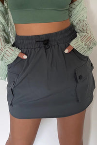 Women's  Drawstring Elastic Waist Shorts Skirt