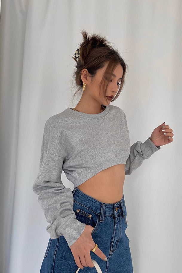 Women's Long Sleeve Ribbed Outwear Crop Sweaters