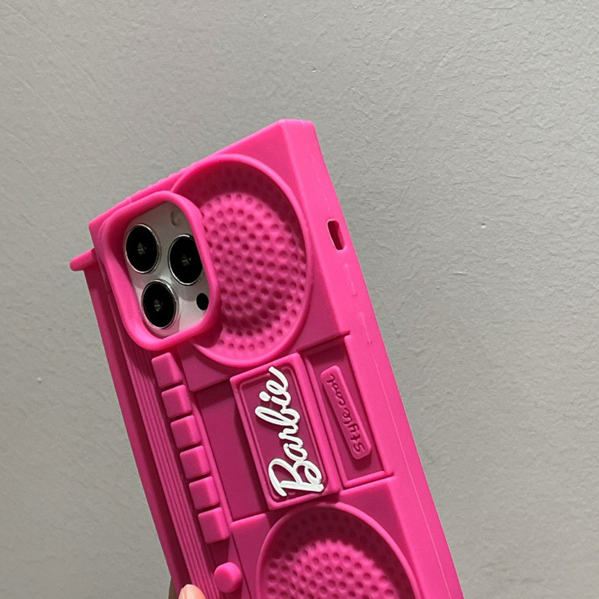 Kawaii Pink Barbie Stereo Alphabet Radio Speaker Silicone Soft Shell Protective Cover Iphone 11 12 13 14 15 Mobile Phone Case