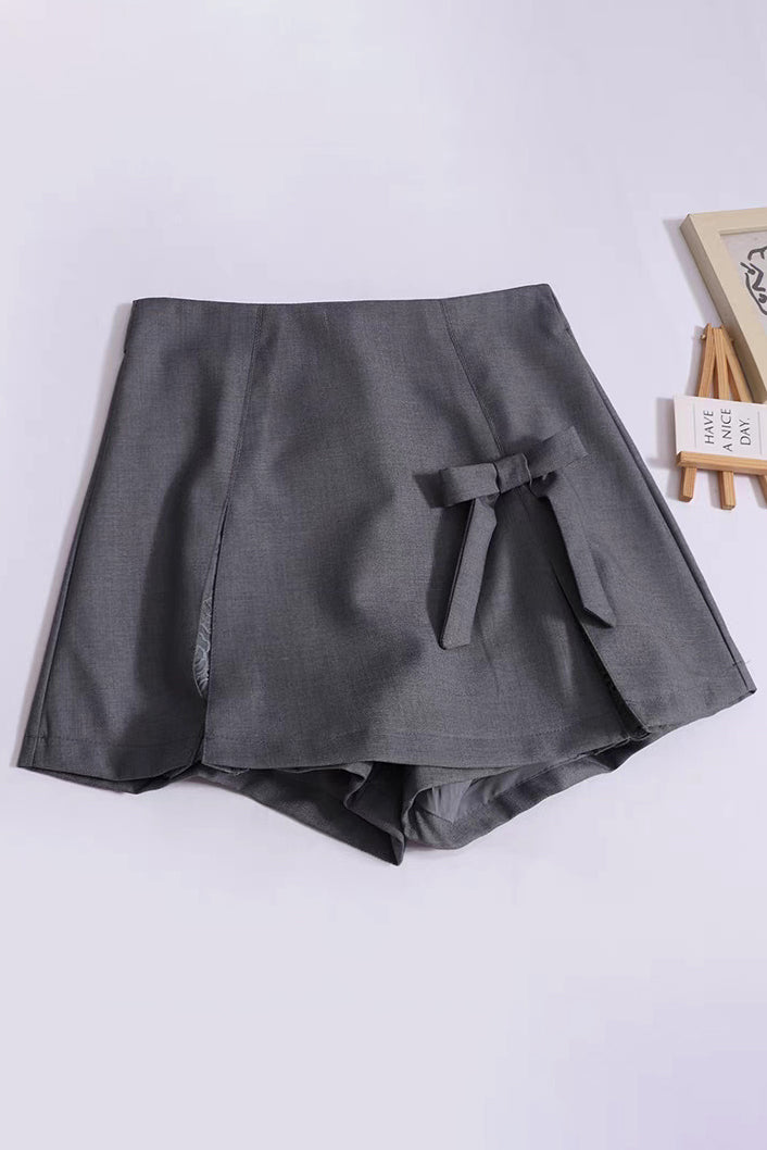 Sexy Women Bow Split A-Line Skirt Shorts