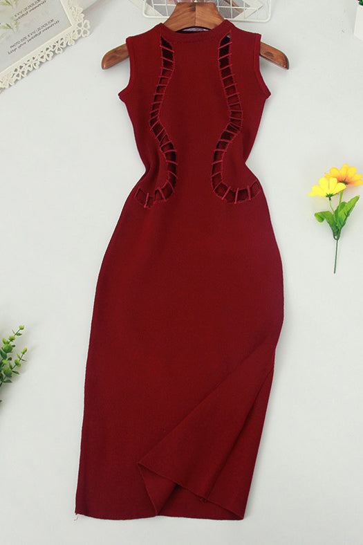 Women Sexy Hollow Sleeveless Maxi Dress