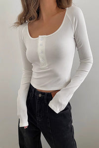 Ribbed Buttoned Front Fitted Basic Shirts