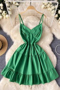 Sexy Women V-Neck Sleeveless Strap Mini Dress