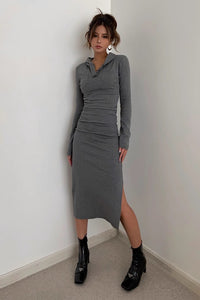 Women's Long Sleeve Sexy Bodycon Dress with Cap
